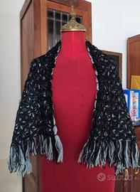 Sciarpa stola vintage anni 80 double-face 