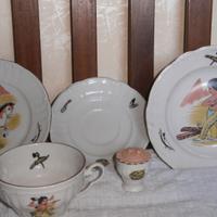 set colazione piatti vintage porcellana