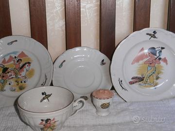 set colazione piatti vintage porcellana