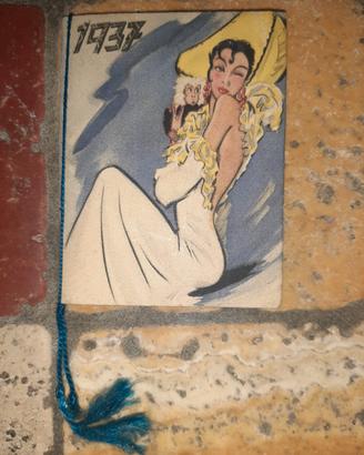 Calendarietto da borsetta d'epoca 1937
