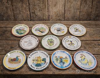 Lotto 10 Piatti del Buon Ricordo Ceramica Vietri