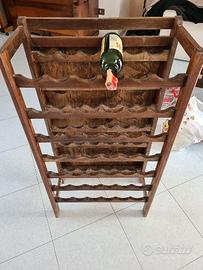 cantinetta portabottiglie a ripiani in legno scur