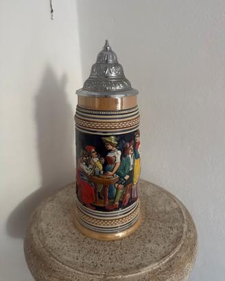 BIERKUG TEDESCO in cermica con coperchio in pelcro