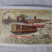 CARTOLINA 1899 INAUGURAZIONE FERROVIA ELETTRICA