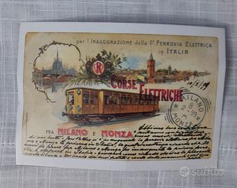 CARTOLINA 1899 INAUGURAZIONE FERROVIA ELETTRICA