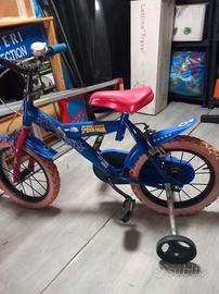 Bicicletta spiderman 14 " con rotelle 