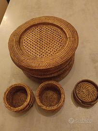 10 sottopiatti ed altro  Bamboo in rattan