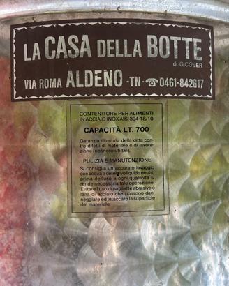 Botte in acciaio inox 700 litri