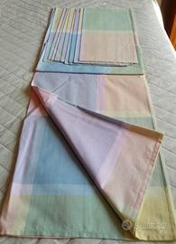 Tovaglia rettangolare in cotone con tovaglioli 