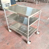 carrello da cucina a 3 ripiani in inox usato