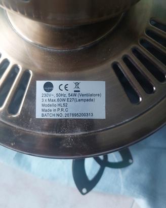 ventilatore e lampadario