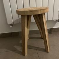 Sgabello legno grezzo