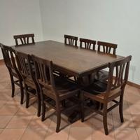 Tavolo allungabile + 8 sedie + lampadario