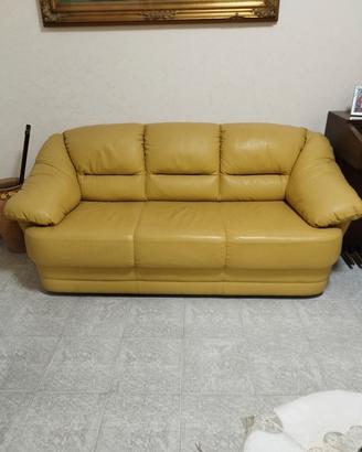 Coppia di divani in vera pelle
