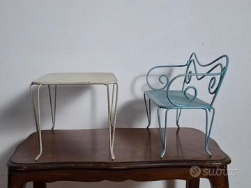 tavolo e panca in miniatura. anni 50'. 