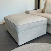 Poggiapiedi con contenitore, beige chiaro