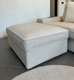 Poggiapiedi con contenitore, beige chiaro