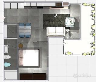 Monolocale arredato con giardino privato (Bodio)