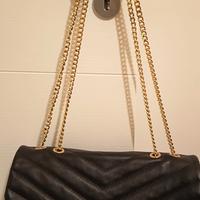 borsa in pelle nera rettangolare 