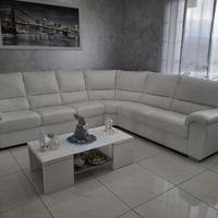 Divano in vera  pelle 3000 bianca bruma salotti