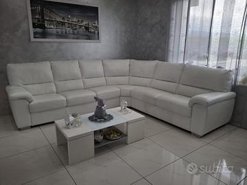 Divano in vera  pelle 3000 bianca bruma salotti