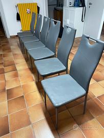 Set 6 sedie ecopelle grigio