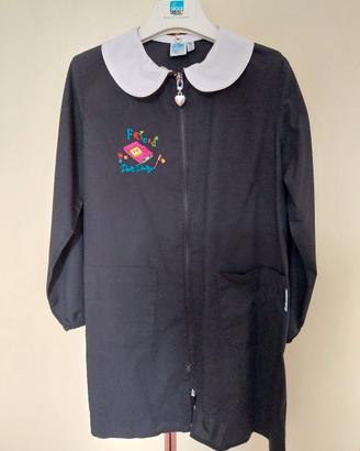 Grembiule bambina nero con colletto bianco cm128