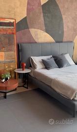 Letto Bonaldo Grigio testiera imbottita