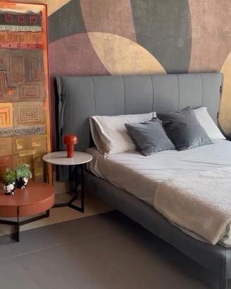 Letto Bonaldo Grigio testiera imbottita