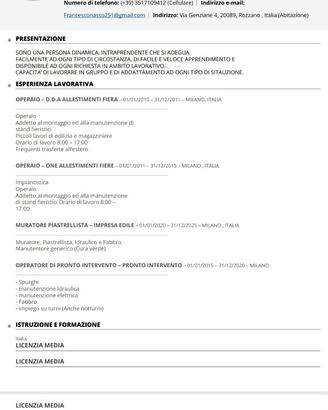 Manutentore specializzato per stagione estiva