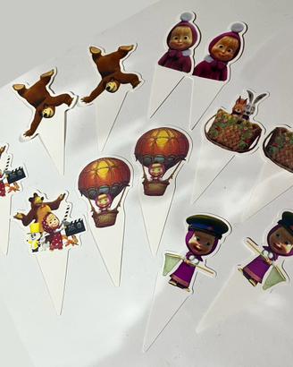 Set Cake Topper Masha e Orso – 12 pezzi
