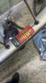Ruota posteriore bici corsa anni 80