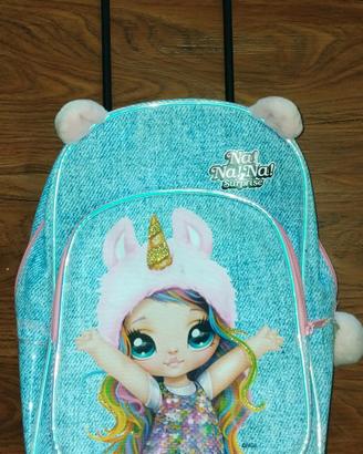 Zaino asilo bambina na na na surprise con rotelle