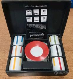 N°6 Tazzine Caffè c/piattini "Poltrone Sofà" nuove