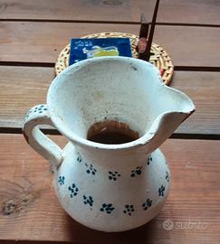 VASO PORTA FIORI TERRA COTTA DIPINTI VINTAGE
