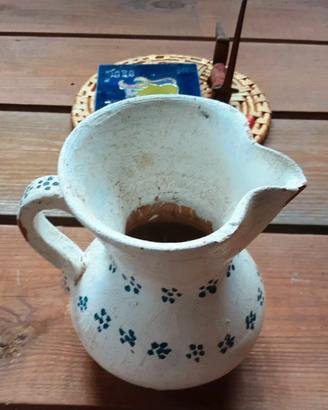 VASO PORTA FIORI TERRA COTTA DIPINTI VINTAGE