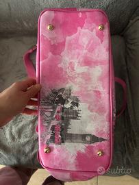 Borsa ynot? Fucsia con logo Londra