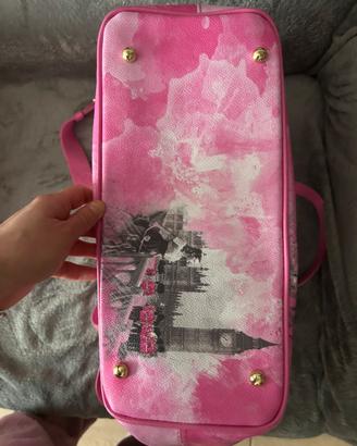 Borsa ynot? Fucsia con logo Londra
