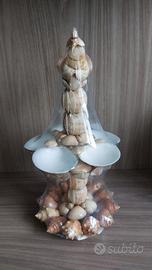 Scultura marina in conchiglie 39 cm 