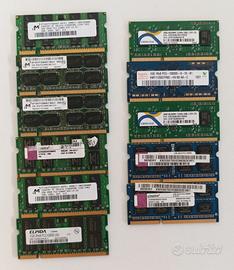 11 Moduli RAM PC Notebook DDR2-DDR3