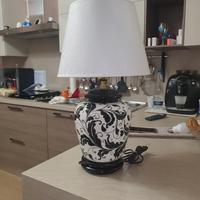 TRIS Lampada con paralume - decoro DAMASCO NERO