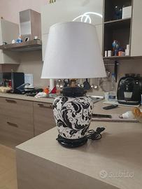 TRIS Lampada con paralume - decoro DAMASCO NERO