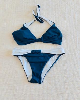 bikini reversibile blu/bianco taglia 46/48