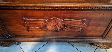 Appendiabiti con cassapanca in legno massello