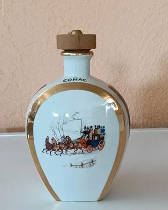 Bottiglia in porcellana vintage da Cognac con deco