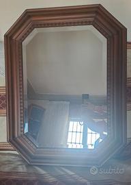 Specchio ottagonale cornice legno