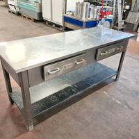 2 tavoli inox con cassetti usati