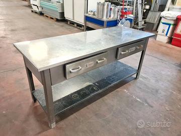 2 tavoli inox con cassetti usati