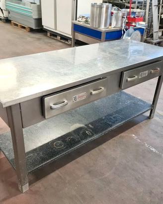 2 tavoli inox con cassetti usati