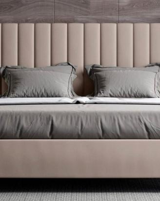 Letto contenitore pelle cappuccino 160x90 NUOVO